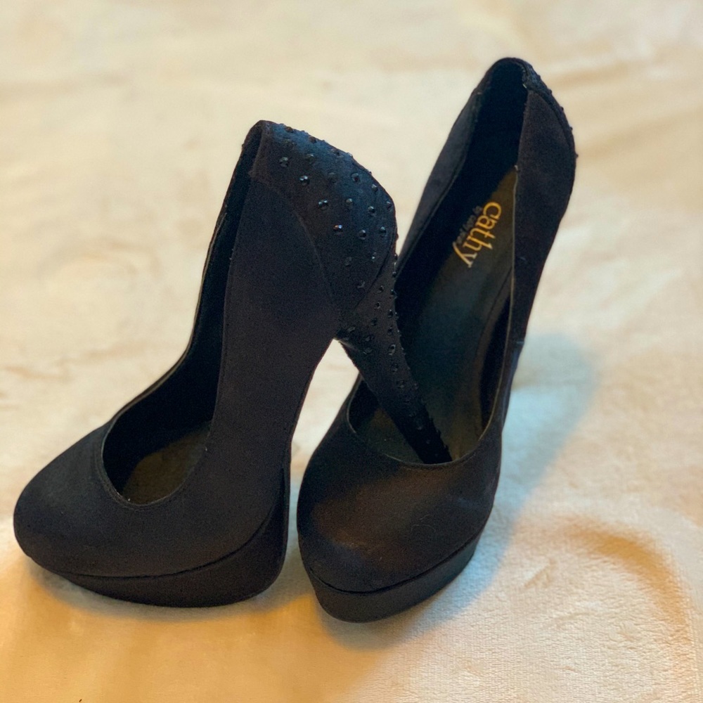 Black Embellished Heels